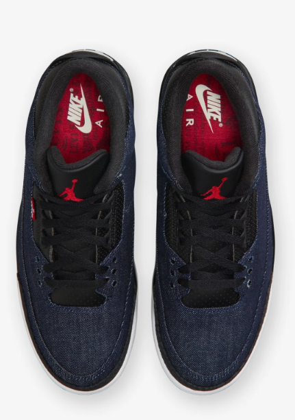 JORDAN X LEVI'S® AJ 3 RETRO - INDIGO GYM RED  (134)