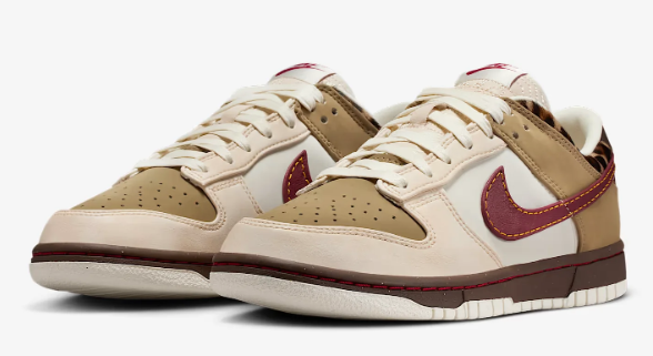 Nike Dunk Low Unisex - Tan, Cream & Burgundy